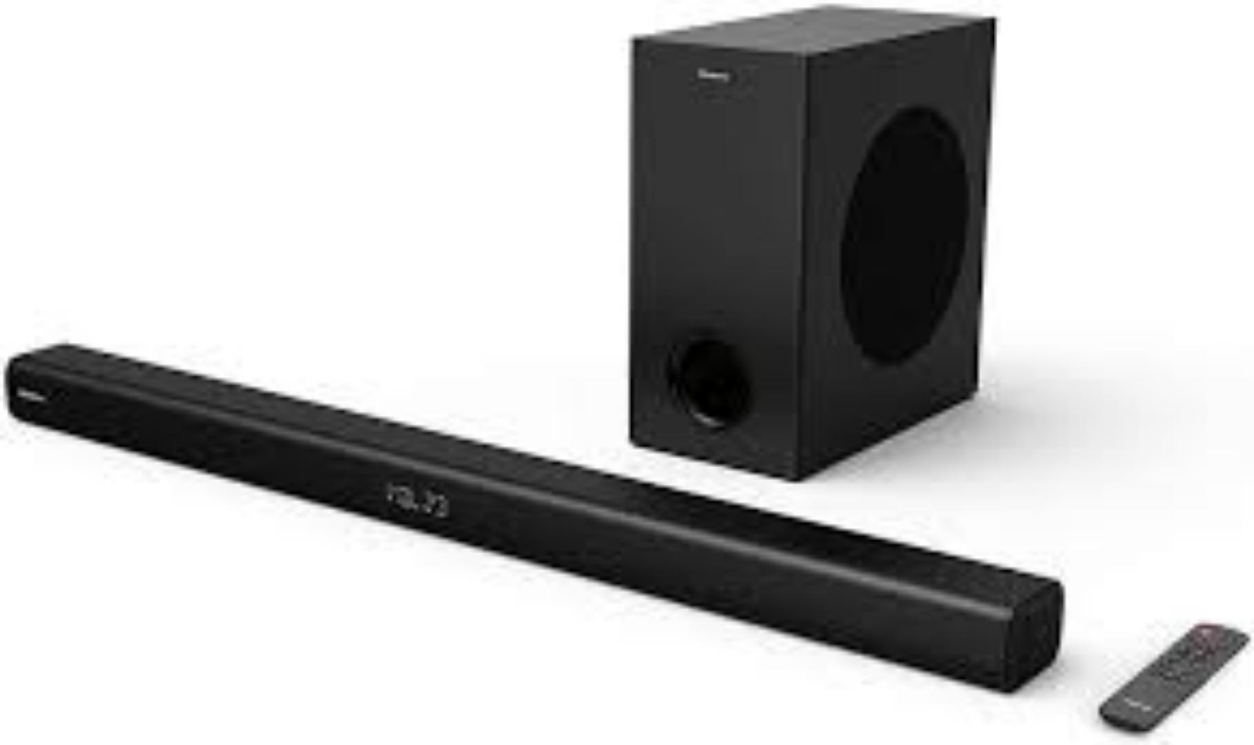 Hisense (HS218) 2.1CH 200W Output Sound Bar With Wireless Subwoofer,Dolby Audio,Bluetooth,HDMI