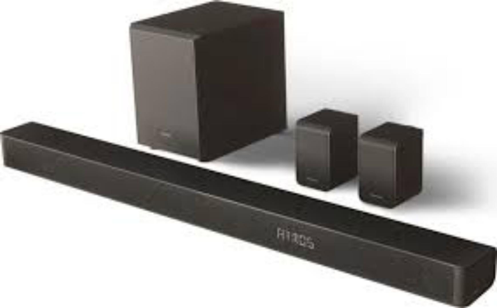 Hisense AX Series Soundbar AX5100Q, 5.1 Channel, 580W, 6.5”Wireless subwoofer included, Dolby Atmos and DTS:X, Sound bar for tv, Black
