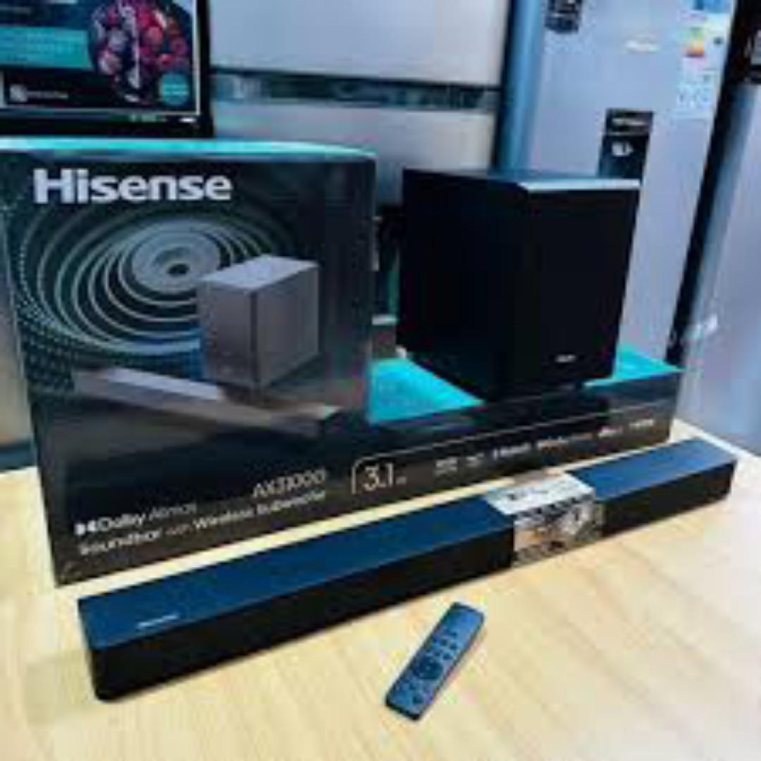 Hisense Soundbar AX3100G with 280W, 5 speakers and 6.5 subwoofer, Dolby Atmos, DTS Virtual X, Bluetooth 5.0, EZ Play