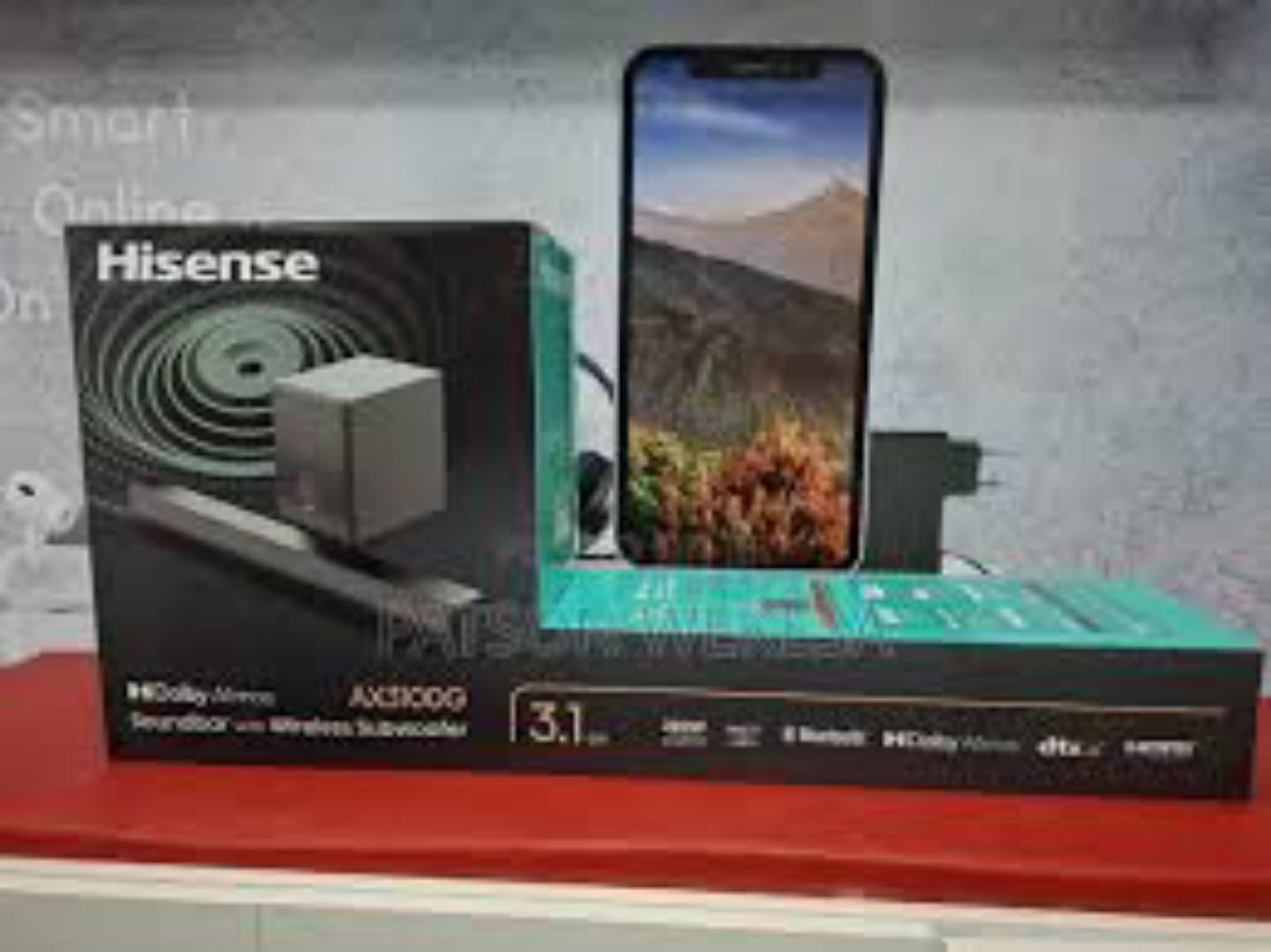Hisense Soundbar AX3100G with 280W, 5 speakers and 6.5 subwoofer, Dolby Atmos, DTS Virtual X, Bluetooth 5.0, EZ Play