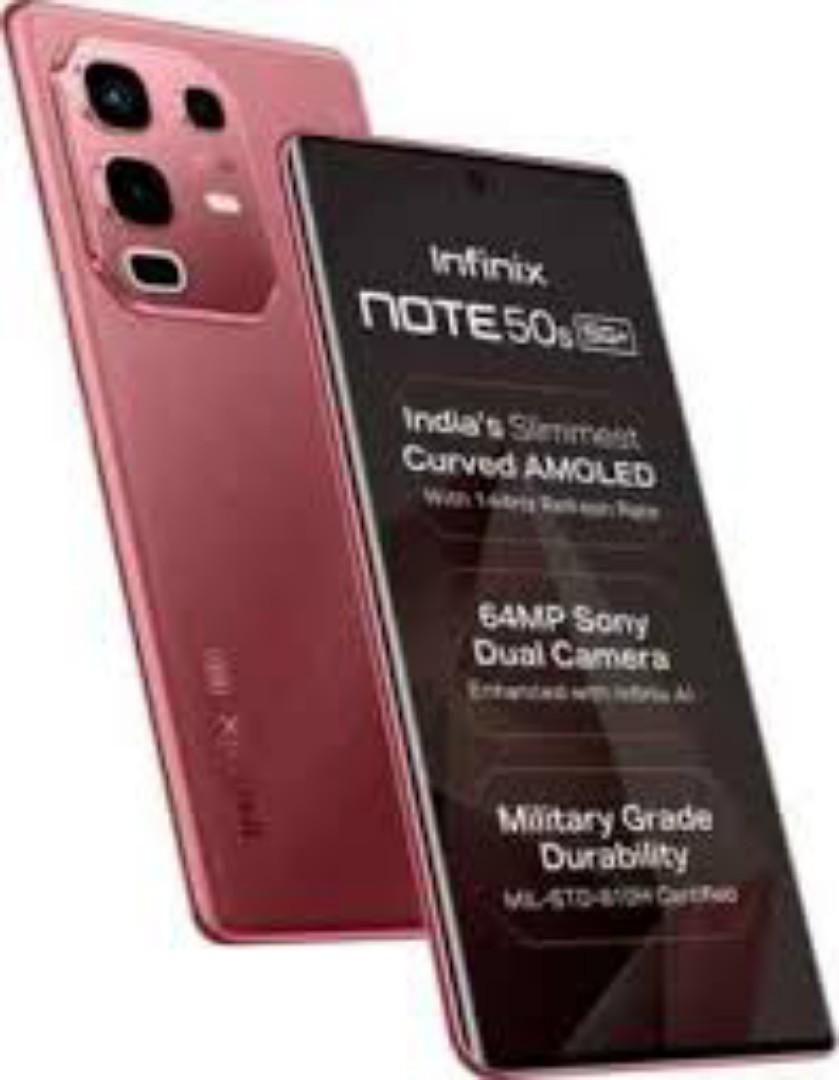 Infinix Note 50S 5G Network 256GB+16GB (8+8)GB RAM 6.78" 144Hz Screen Dual SIM Phone 63MP Camera 5500mAh Battery 45W charging Android 15 MediaTek Dimensity 7300 Ultimate Smart AI Phones