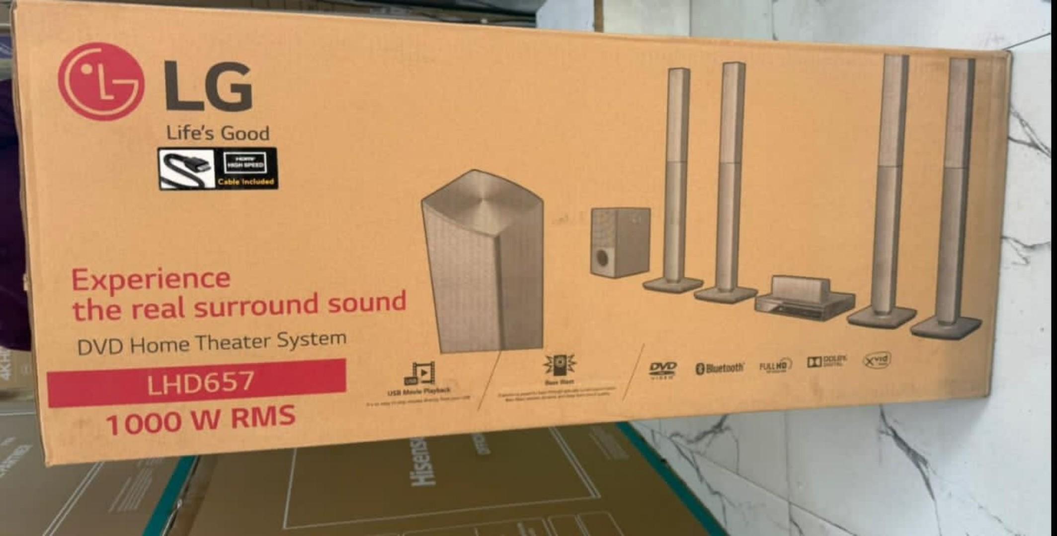 LG 5.1CH Home Theater Multi Bluetooth LHD657 Full HD with 2 years warrantyUpscaling 1000W Wireless Bluetooth Audio USB Movie Playback Simplink woofer speaker