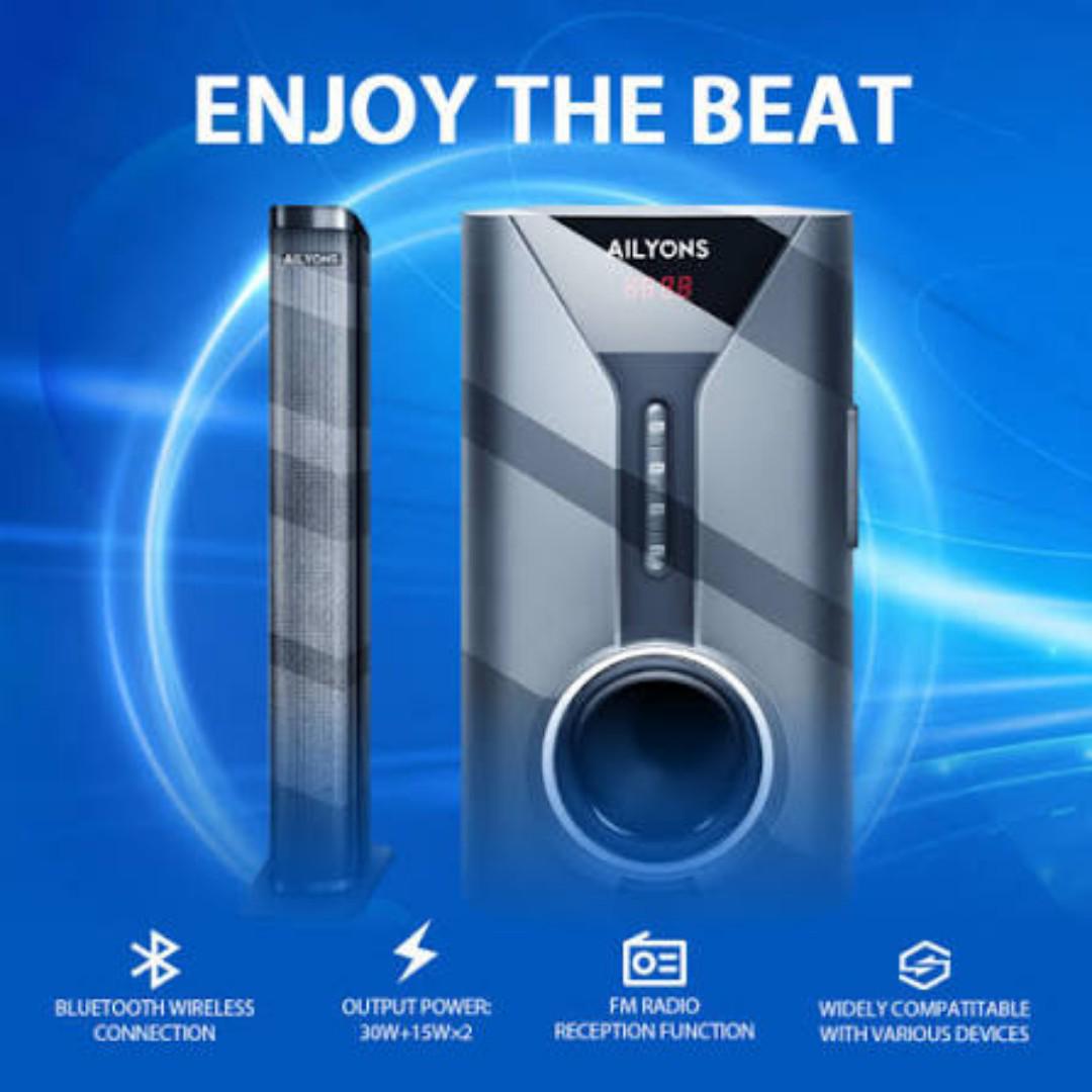 AILYONS SB502K 2.1 CH Subwoofer / Sound Bar Multimedia Speaker System, BT/USB/SD/FM