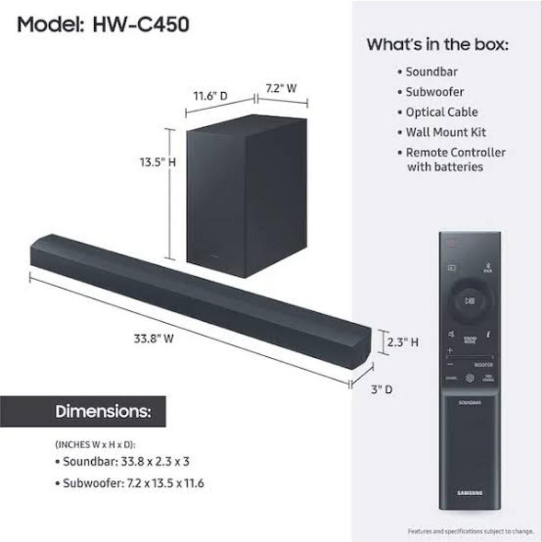 Samsung HW-C450 300W 2.1Ch Wireless Soundbar Dolby Digital 2.0-1 Year warranty