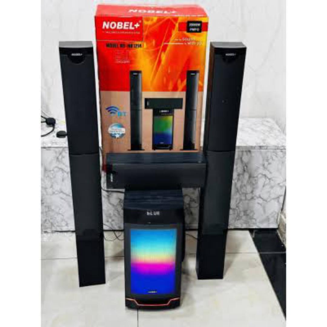 Nobel NB-1214 5.1CH 25000W HIGH TECH MULTIMEDIA SOUND SYSTEM BT/FM/USB/AUX-1 year warranty.