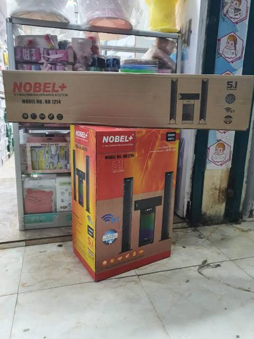 Nobel NB-1214 5.1CH 25000W HIGH TECH MULTIMEDIA SOUND SYSTEM BT/FM/USB/AUX-1 year warranty.