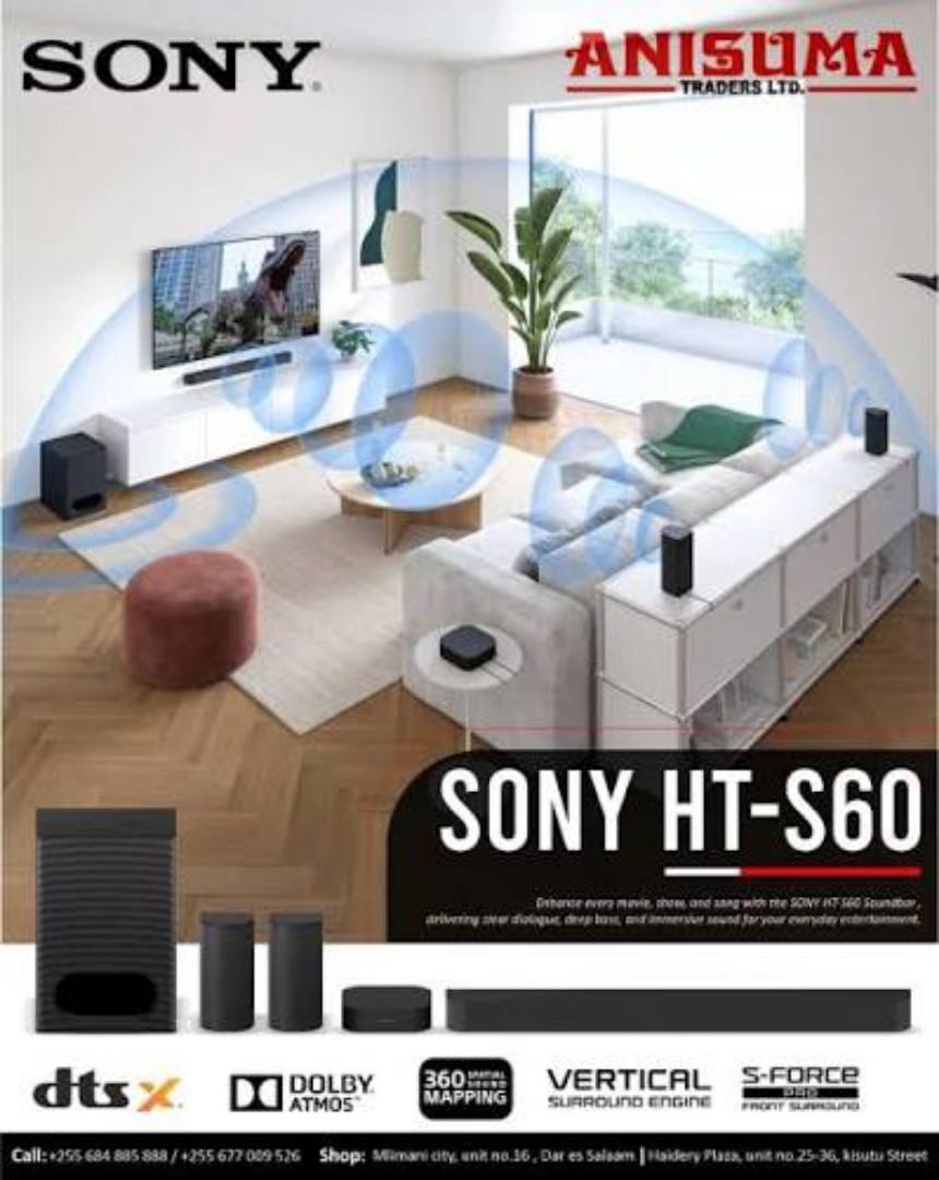 Sony HT-S60 Bravia Theatre System 6 Real 5.1ch 1000W,Dolby Atmos/DTS:X Soundbar Home Theatre with Powerful subwoofer & Wireless Rear Speakers,Voice Zoom3,BCA App, Bluetooth,HDMI eARC