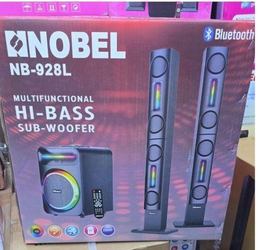 Nobel NB-928L Hi-Fi Tall Boy Woofer System, Bluetooth Subwoofer 5.1 Channel, Powerful Bass, USB/SD/FM Radio, Remote Control Home-1 year warranty