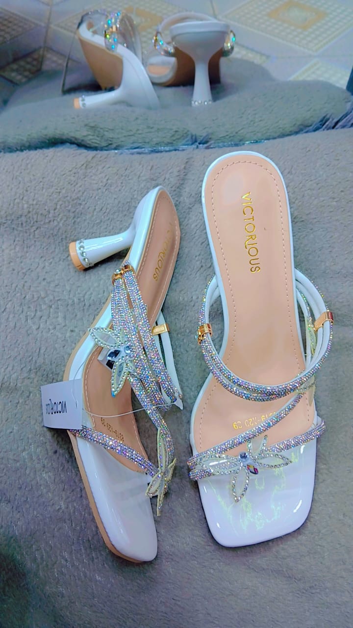 Women's Victorious✨✨✨✨ Sex Open Hills⚡🔥High Heel With Butterfly 🦋 Deco Open Toe, Beautiful Sparkling Stiletto, Ideal For Wedges..💞💞💯