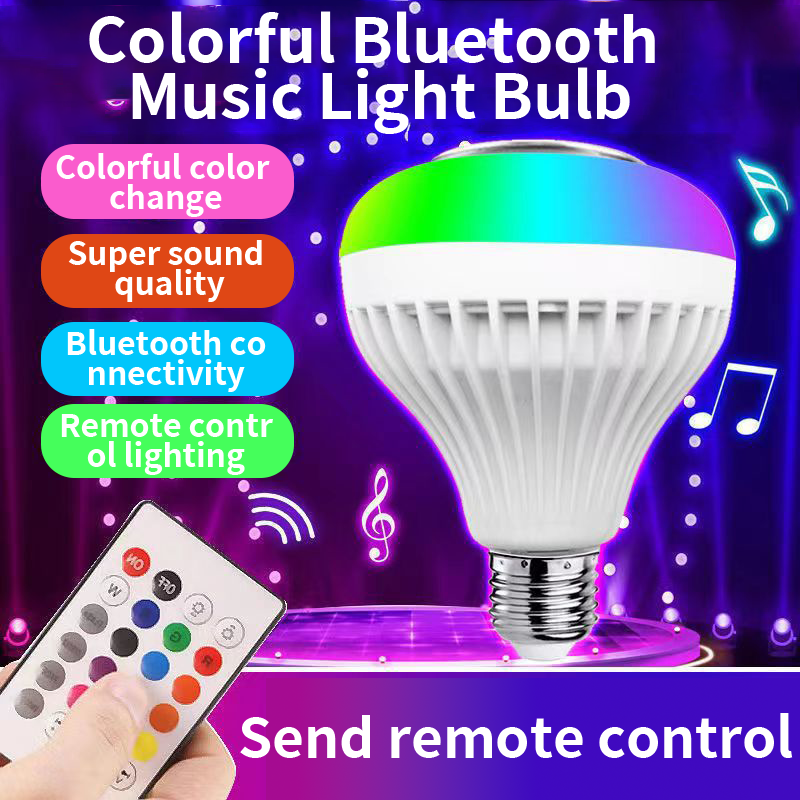 LED Colorful Light Bluetooth Music Bulb Bluetooth Speaker LED Bulb Smart Colorful Remote Control E27 Home Music Ball