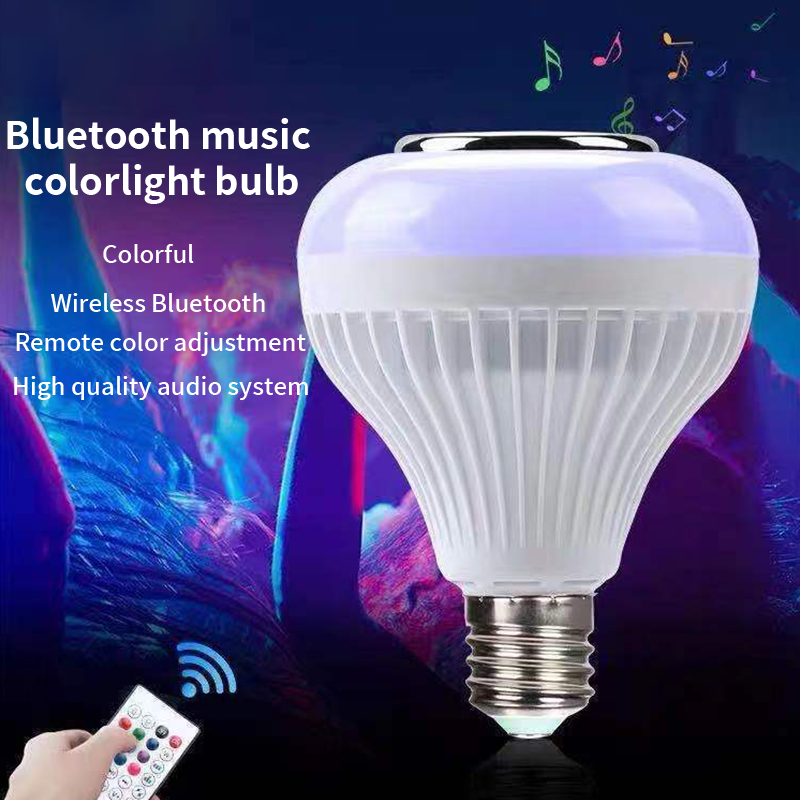 LED Colorful Light Bluetooth Music Bulb Bluetooth Speaker LED Bulb Smart Colorful Remote Control E27 Home Music Ball