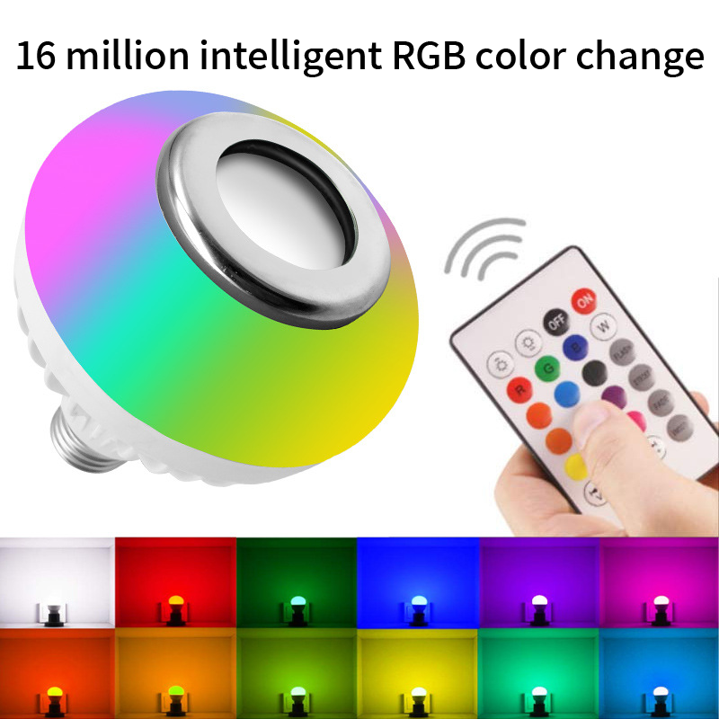 LED Colorful Light Bluetooth Music Bulb Bluetooth Speaker LED Bulb Smart Colorful Remote Control E27 Home Music Ball
