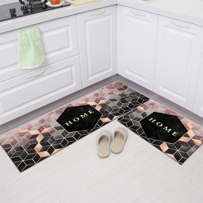 2 pieces of kitchen floor mats, long strips of absorbent and oil-absorbing anti-slip mats, carpet for dirt-resistant bathroom mats, 40cm*120cm, 40cm*60cm