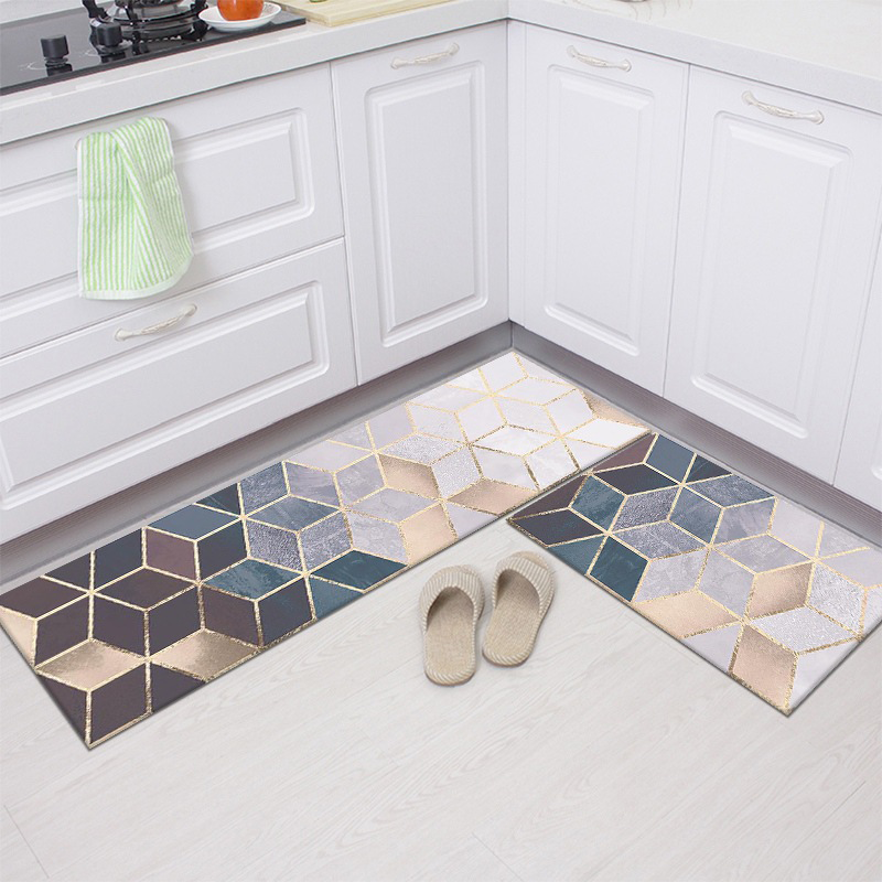 2 pieces of kitchen floor mats, long strips of absorbent and oil-absorbing anti-slip mats, carpet for dirt-resistant bathroom mats, 40cm*120cm, 40cm*60cm