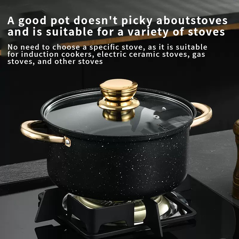 15PCS Non-stick Pan Kitchenware Cookware Set: (5 pots 4 lids) 1PCS 18CM Milk Pot 20CM Soup Pot 24CM Soup Pot 26CM Frying Pan 24CM Frying Pan Tableware) Kitchenware Set