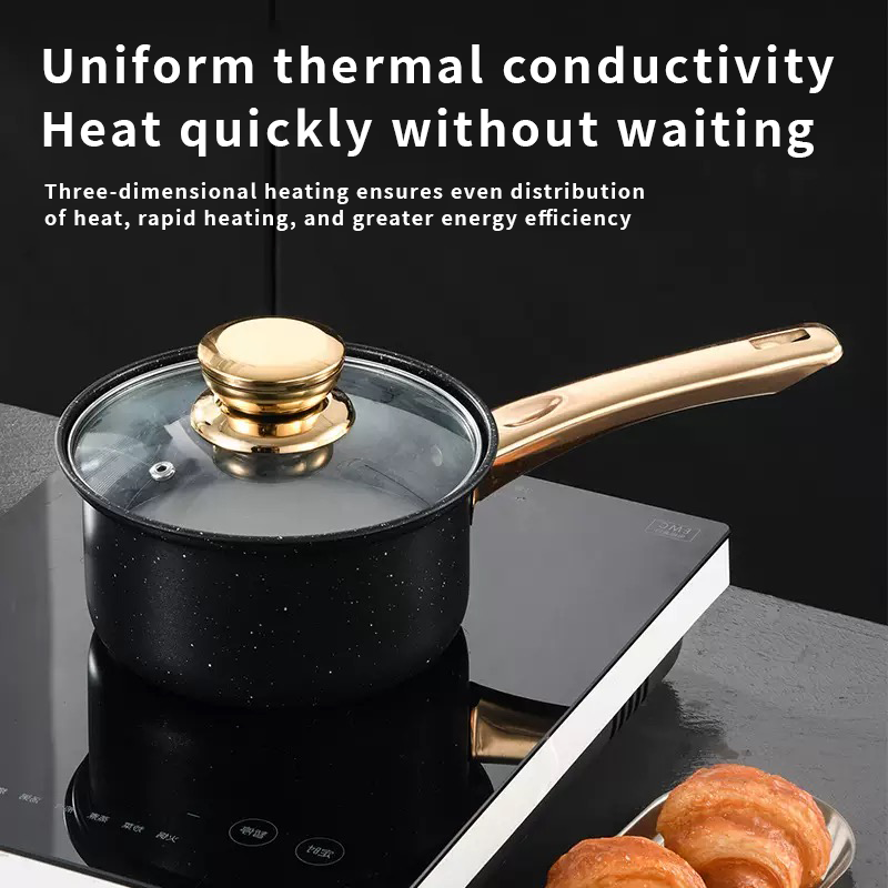 15PCS Non-stick Pan Kitchenware Cookware Set: (5 pots 4 lids) 1PCS 18CM Milk Pot 20CM Soup Pot 24CM Soup Pot 26CM Frying Pan 24CM Frying Pan Tableware) Kitchenware Set