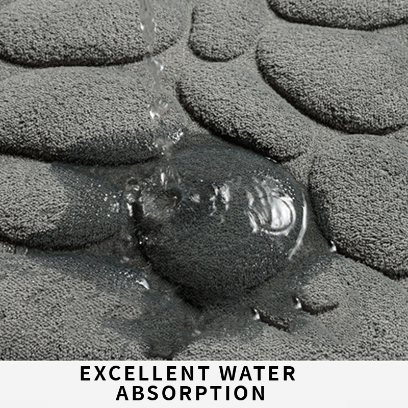 Pebbles floor mats, memory foam toilets, bathrooms, absorbent door mats, anti-slip mats, carpets
