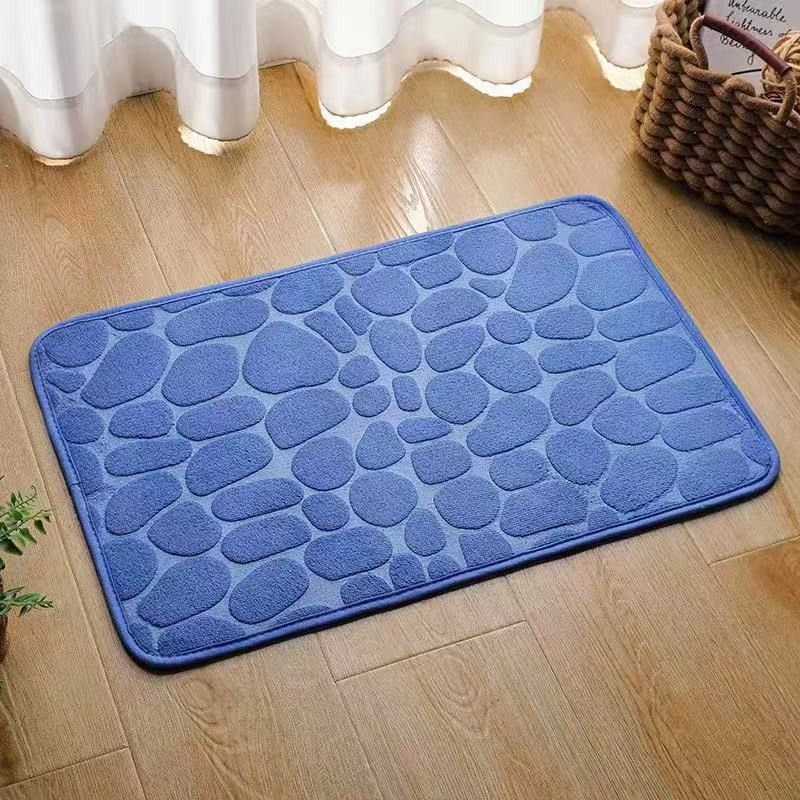 Pebbles floor mats, memory foam toilets, bathrooms, absorbent door mats, anti-slip mats, carpets