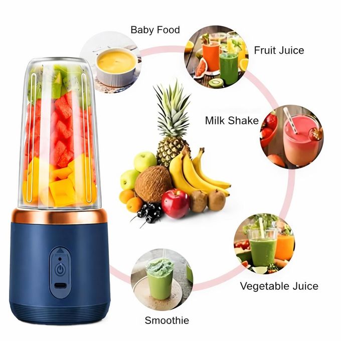 Personal Blender for Shakes & Smoothies, 400ml – 2 To-Go Portable Cups & Lids, Easy Clean, High-Speed Mixer for Juices, Kitchen, Baby Food – Powerful Motor, Safe Double Tap
