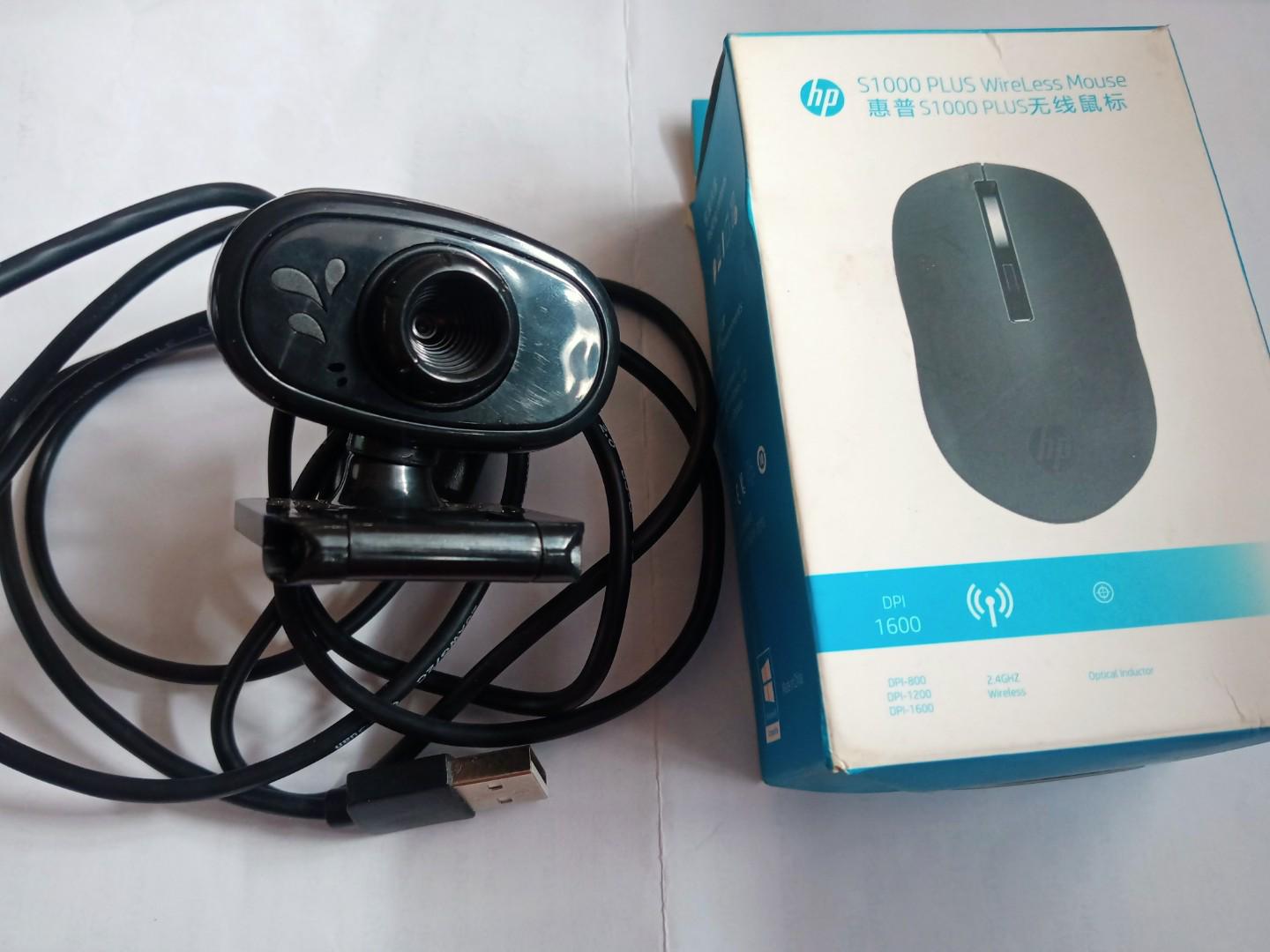Professional Laptop Accessory Bundle – Enet R15 Webcam + HP Wireless Mouse (GIFT)