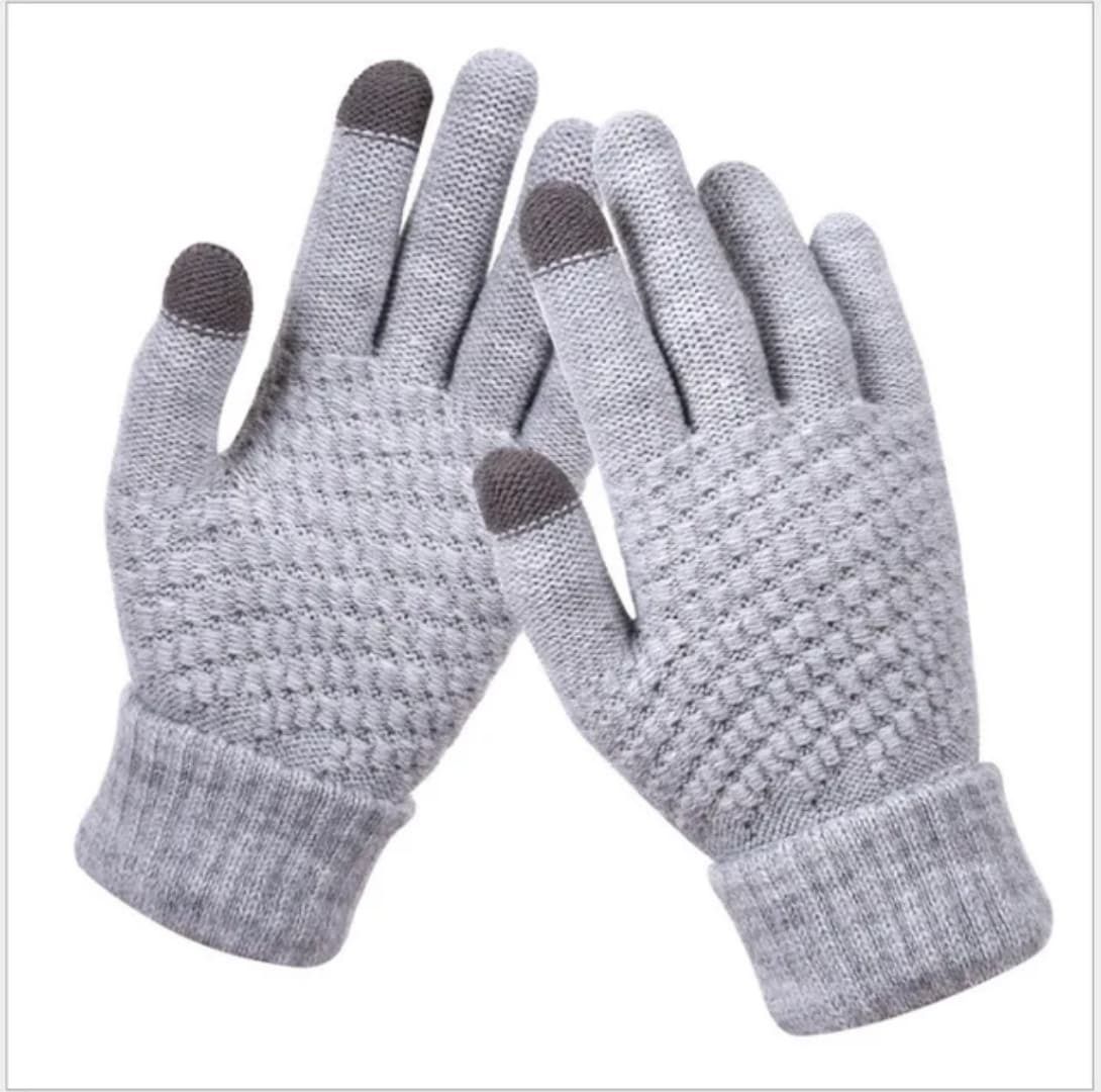Winter Warm Touchscreen Gloves for Men & Women – Fleece Lined Knit Wool Mittens – Cold Weather Thermal Gloves for Outdoor, Cycling, Driving, Running, Hiking & Daily Use