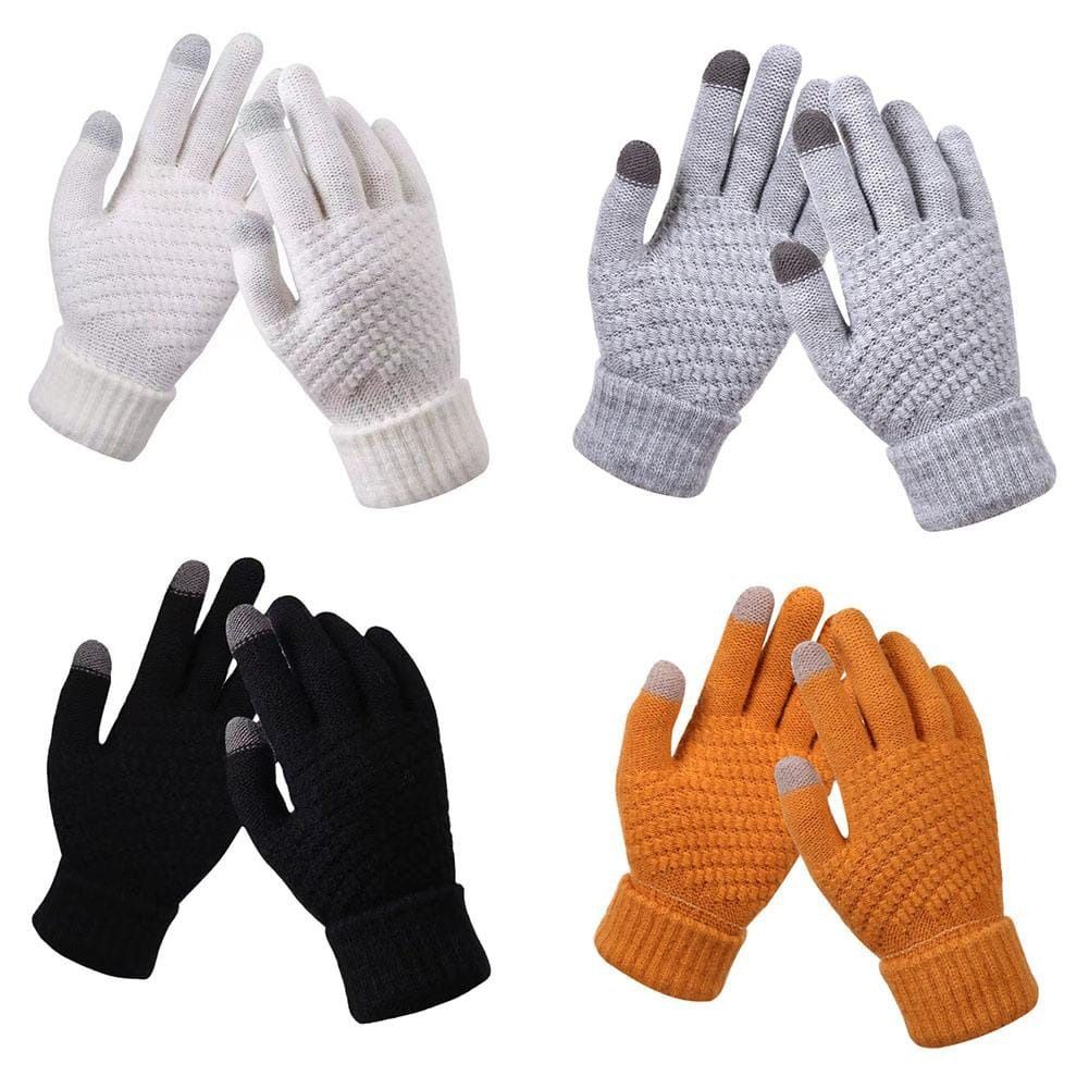 Winter Warm Touchscreen Gloves for Men & Women – Fleece Lined Knit Wool Mittens – Cold Weather Thermal Gloves for Outdoor, Cycling, Driving, Running, Hiking & Daily Use