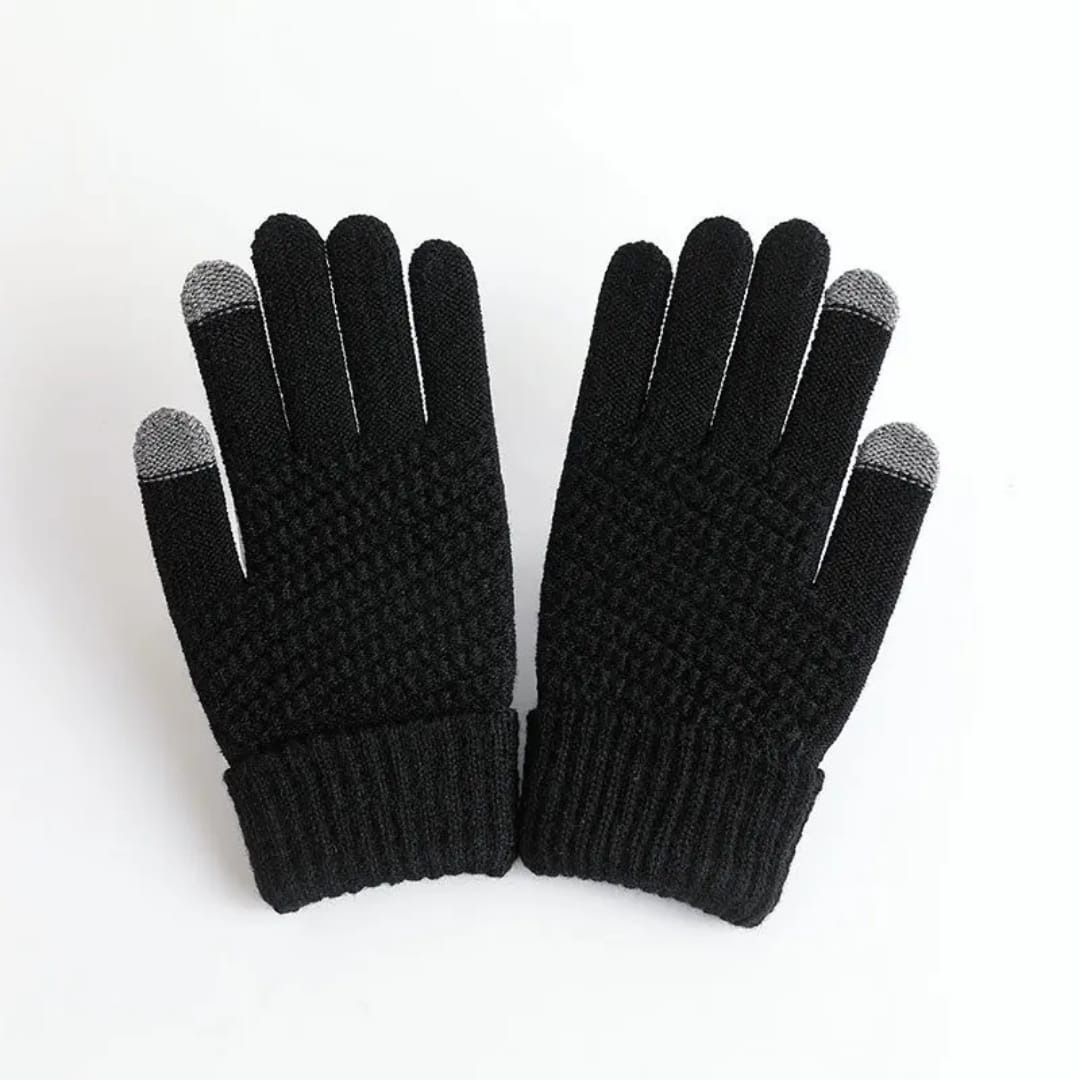 Winter Warm Touchscreen Gloves for Men & Women – Fleece Lined Knit Wool Mittens – Cold Weather Thermal Gloves for Outdoor, Cycling, Driving, Running, Hiking & Daily Use