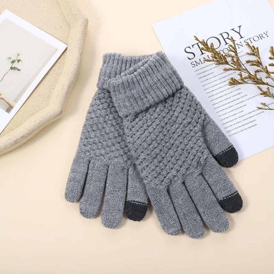 Winter Warm Touchscreen Gloves for Men & Women – Fleece Lined Knit Wool Mittens – Cold Weather Thermal Gloves for Outdoor, Cycling, Driving, Running, Hiking & Daily Use