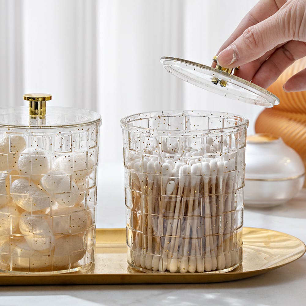 New Transparent PET Cosmetic Cotton Box – Dustproof ABS Crystal Organizer, Light Luxury Storage Box for Cotton Pads, Swabs, Makeup, Jewelry & Bathroom Accessories