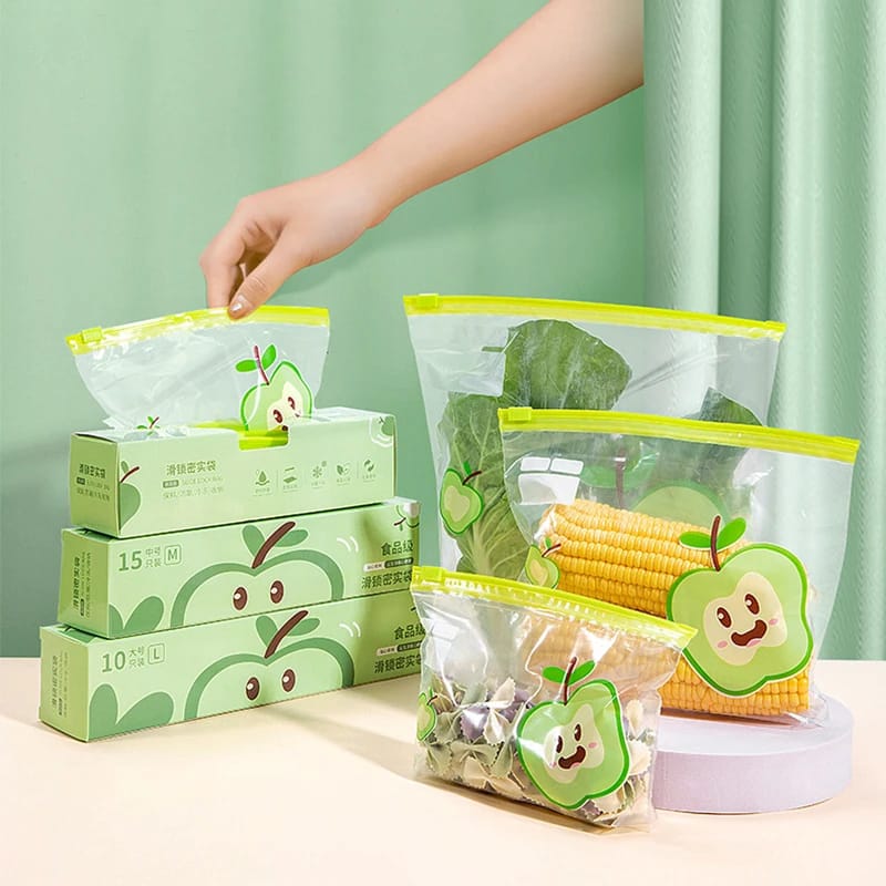 Reusable Food Storage Ziplock Bags – Leakproof Freezer Bags for Meat, Fruits & Vegetables – Durable, Eco-Friendly, BPA-Free Fridge Storage Containers