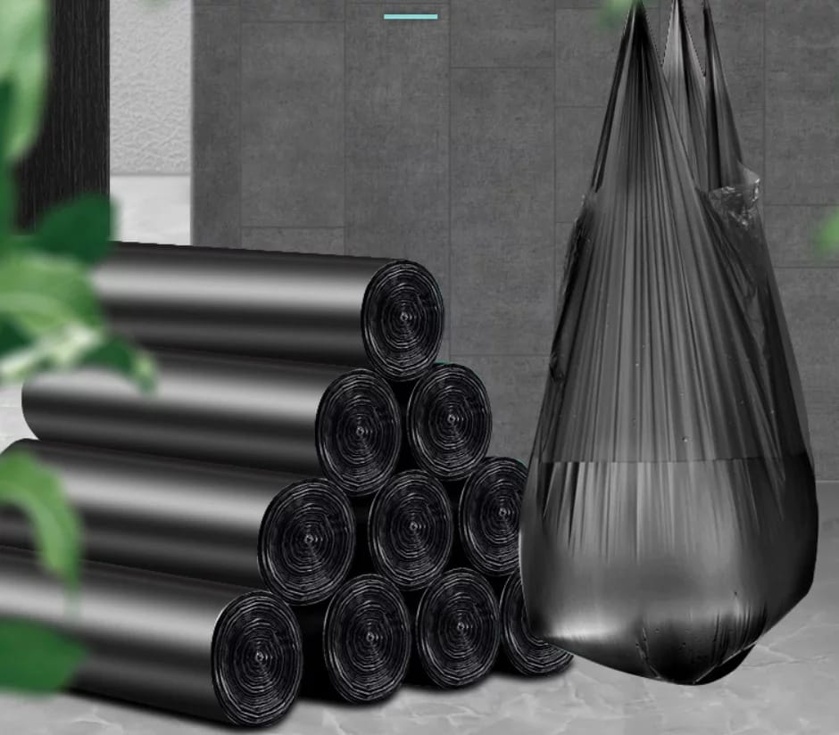 Heavy-Duty 100pcs Trash Bags – 45x60cm Durable, Leak-Proof, Tear-Resistant Garbage Bags for Home, Office, Kitchen, Bathroom & Outdoor Waste Disposal