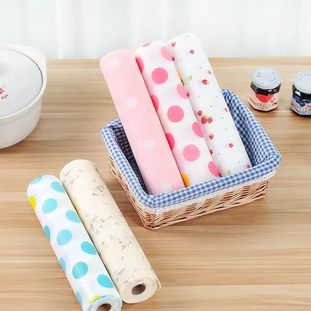 1 Roll Non-Slip Wardrobe Moisture-Proof Mat – Printed Cabinet Drawer Pad & Kitchen Shelf Liner – Durable, Waterproof, Easy to Clean, Decorative & Protective for Home Use