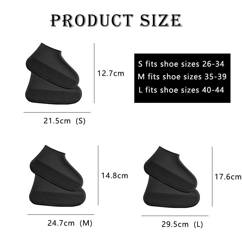 Waterproof Silicone Shoe Covers – Reusable, Anti-Slip, Unisex Rain Shoe Protectors for All Sizes – Keep Shoes Dry & Clean on Rainy Days, Outdoor Activities & More