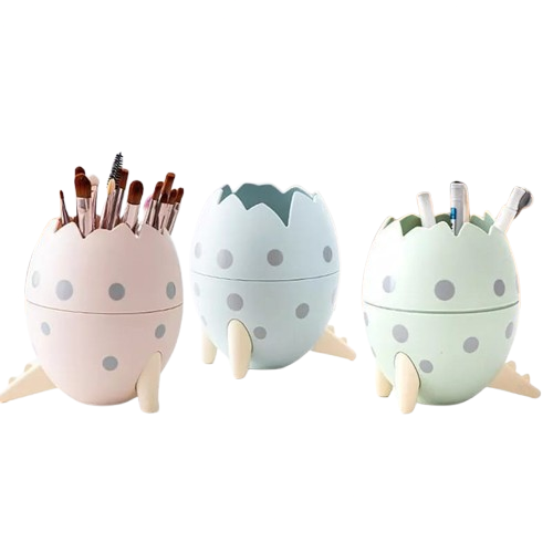 Creative Dinosaur Egg Shape Pen Holder – Kawaii Desktop Organizer for School, Office, Makeup Brushes & Cute Desk Decor – Multi-functional & Adorable Eggshell Design