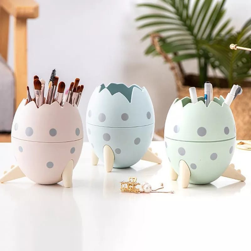 Creative Dinosaur Egg Shape Pen Holder – Kawaii Desktop Organizer for School, Office, Makeup Brushes & Cute Desk Decor – Multi-functional & Adorable Eggshell Design