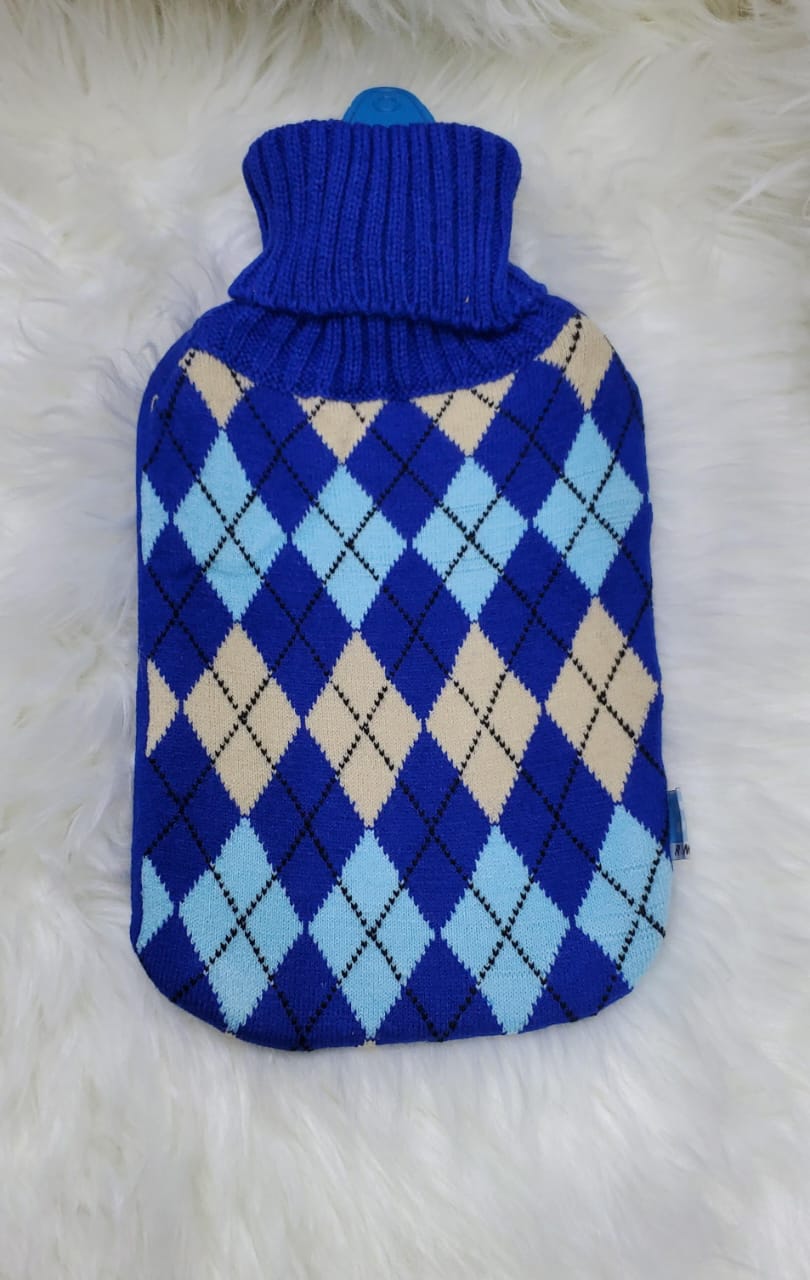 2L Silicone Hot Water Bottle with Knitted Cover – Safe, Durable, Heat-Retaining for Pain Relief, Comfort, Warmth & Relaxation – Ideal for Home, Office, Travel & Gift