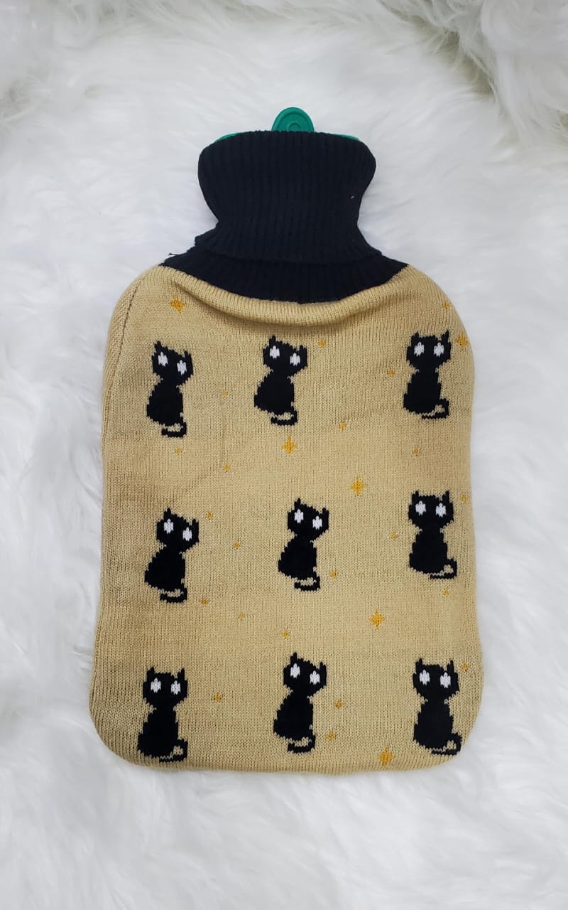 2L Silicone Hot Water Bottle with Knitted Cover – Safe, Durable, Heat-Retaining for Pain Relief, Comfort, Warmth & Relaxation – Ideal for Home, Office, Travel & Gift