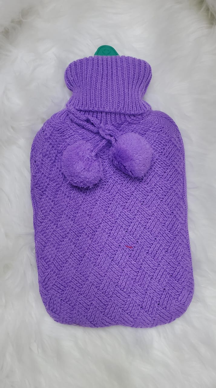 2L Silicone Hot Water Bottle with Knitted Cover – Safe, Durable, Heat-Retaining for Pain Relief, Comfort, Warmth & Relaxation – Ideal for Home, Office, Travel & Gift