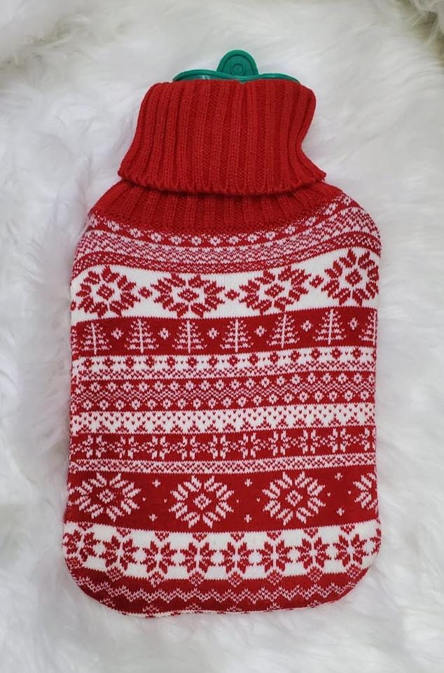 2L Silicone Hot Water Bottle with Knitted Cover – Safe, Durable, Heat-Retaining for Pain Relief, Comfort, Warmth & Relaxation – Ideal for Home, Office, Travel & Gift