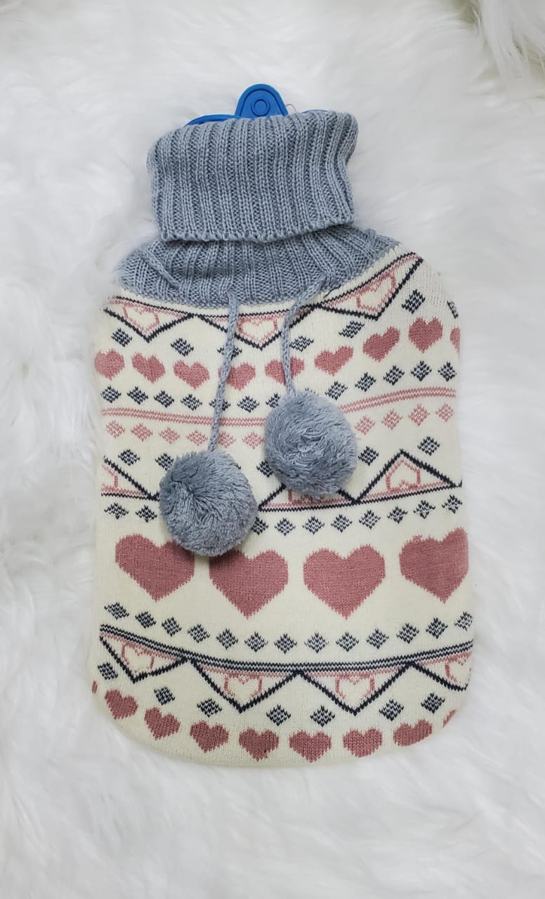 2L Silicone Hot Water Bottle with Knitted Cover – Safe, Durable, Heat-Retaining for Pain Relief, Comfort, Warmth & Relaxation – Ideal for Home, Office, Travel & Gift