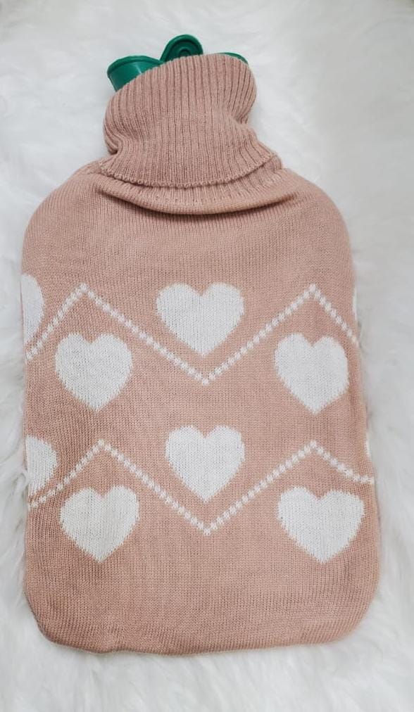 2L Silicone Hot Water Bottle with Knitted Cover – Safe, Durable, Heat-Retaining for Pain Relief, Comfort, Warmth & Relaxation – Ideal for Home, Office, Travel & Gift
