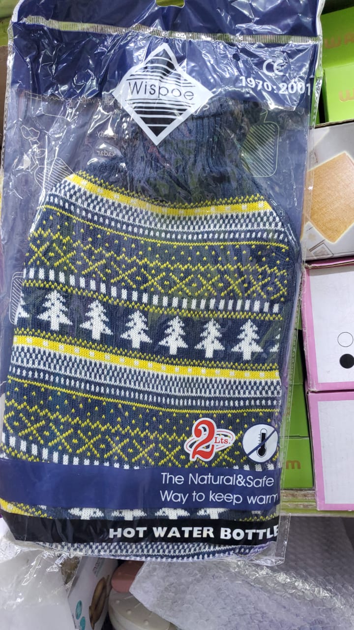 2L Silicone Hot Water Bottle with Knitted Cover – Safe, Durable, Heat-Retaining for Pain Relief, Comfort, Warmth & Relaxation – Ideal for Home, Office, Travel & Gift