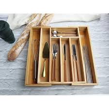 Multifunctional Expandable Bamboo Wooden Cutlery Drawer Organizer – Adjustable Kitchen Utensil Tray for Spoons, Forks, Knives & Tools – Eco-Friendly, Durable, Stylish Storage Solution