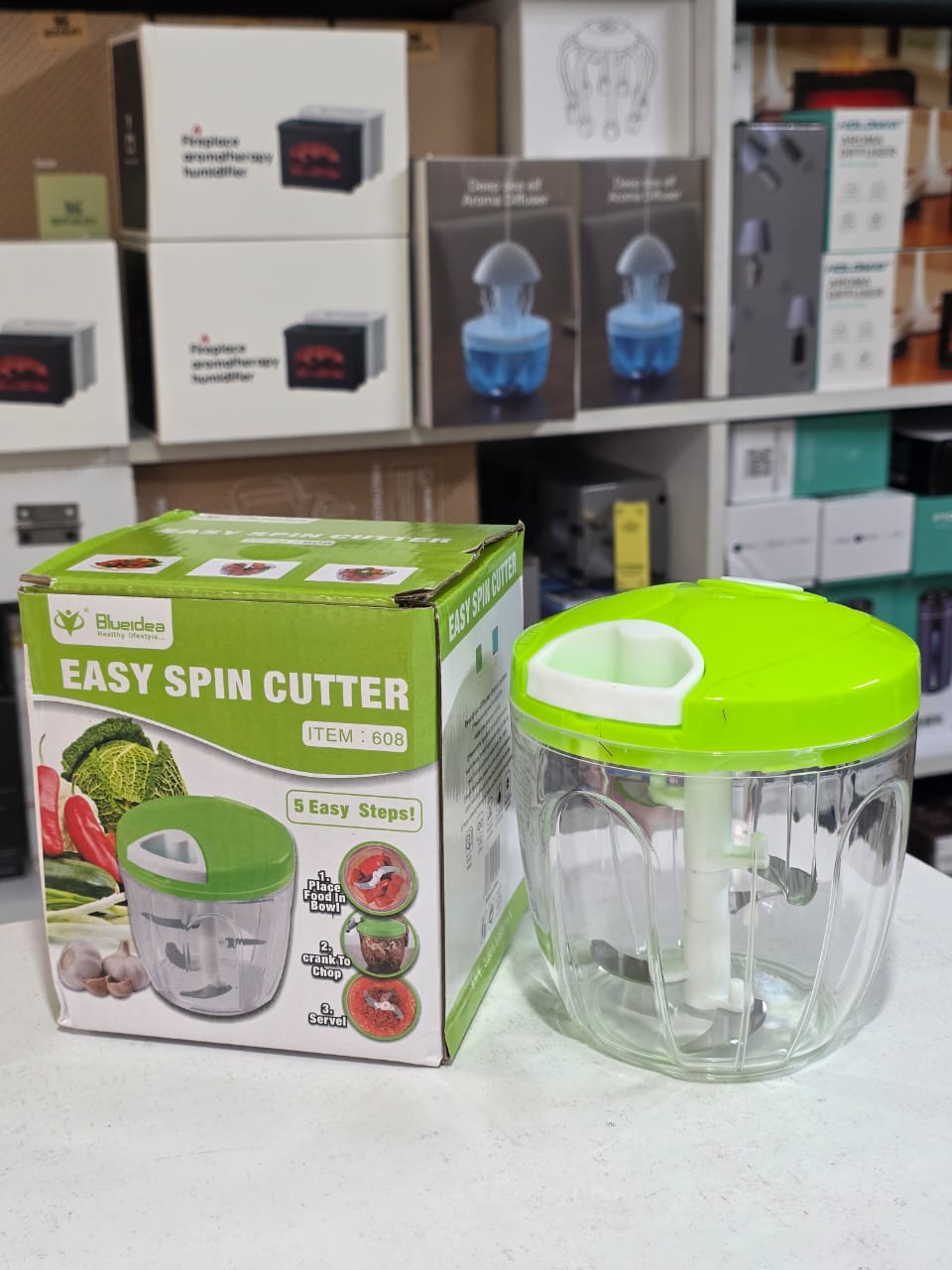 Manual Spin Cutter – 450ml Easy Pull Food Processor & Vegetable Chopper for Quick Salad, Garlic, Onions, Salsa, Pesto – Durable, Portable, Time-Saving Kitchen Tool