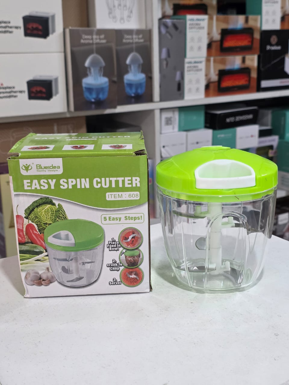 Manual Spin Cutter – 450ml Easy Pull Food Processor & Vegetable Chopper for Quick Salad, Garlic, Onions, Salsa, Pesto – Durable, Portable, Time-Saving Kitchen Tool