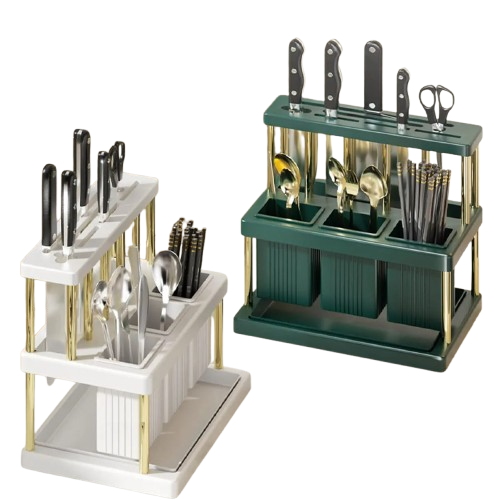 Multifunctional Kitchen Cutlery Holder – Spoon, Fork, Chopstick & Knife Storage Rack with Drain Design – Durable & Space-Saving Utensil Organizer for Modern Kitchens