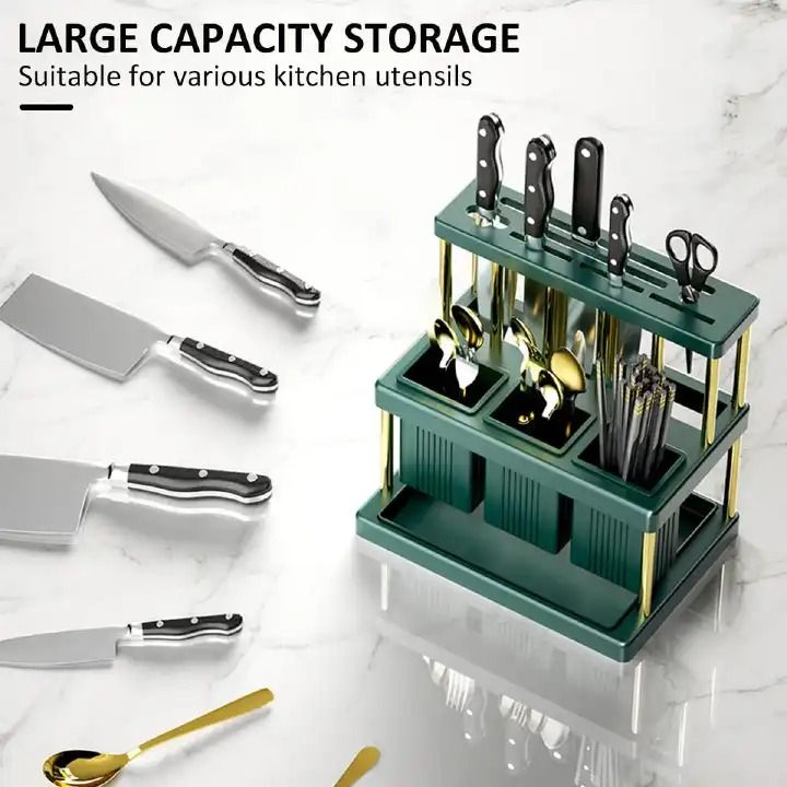 Multifunctional Kitchen Cutlery Holder Spoon Fork Chopstick and Knife Storage Rack with Fast Drain Design Durable Hygienic Space Saving Utensil Organizer for Modern Kitchens