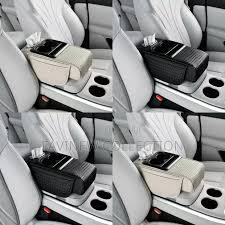 NEW Design Auto Center Console Armrest Cushion with 2 Cup Holders, Tissue Holder, Side Storage – 3 in 1 Multipurpose Universal Car Armrest Pad, Upgraded Side Storage Organizer, High-Quality, Convenien