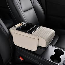 NEW Design Auto Center Console Armrest Cushion with 2 Cup Holders, Tissue Holder, Side Storage – 3 in 1 Multipurpose Universal Car Armrest Pad, Upgraded Side Storage Organizer, High-Quality, Convenien