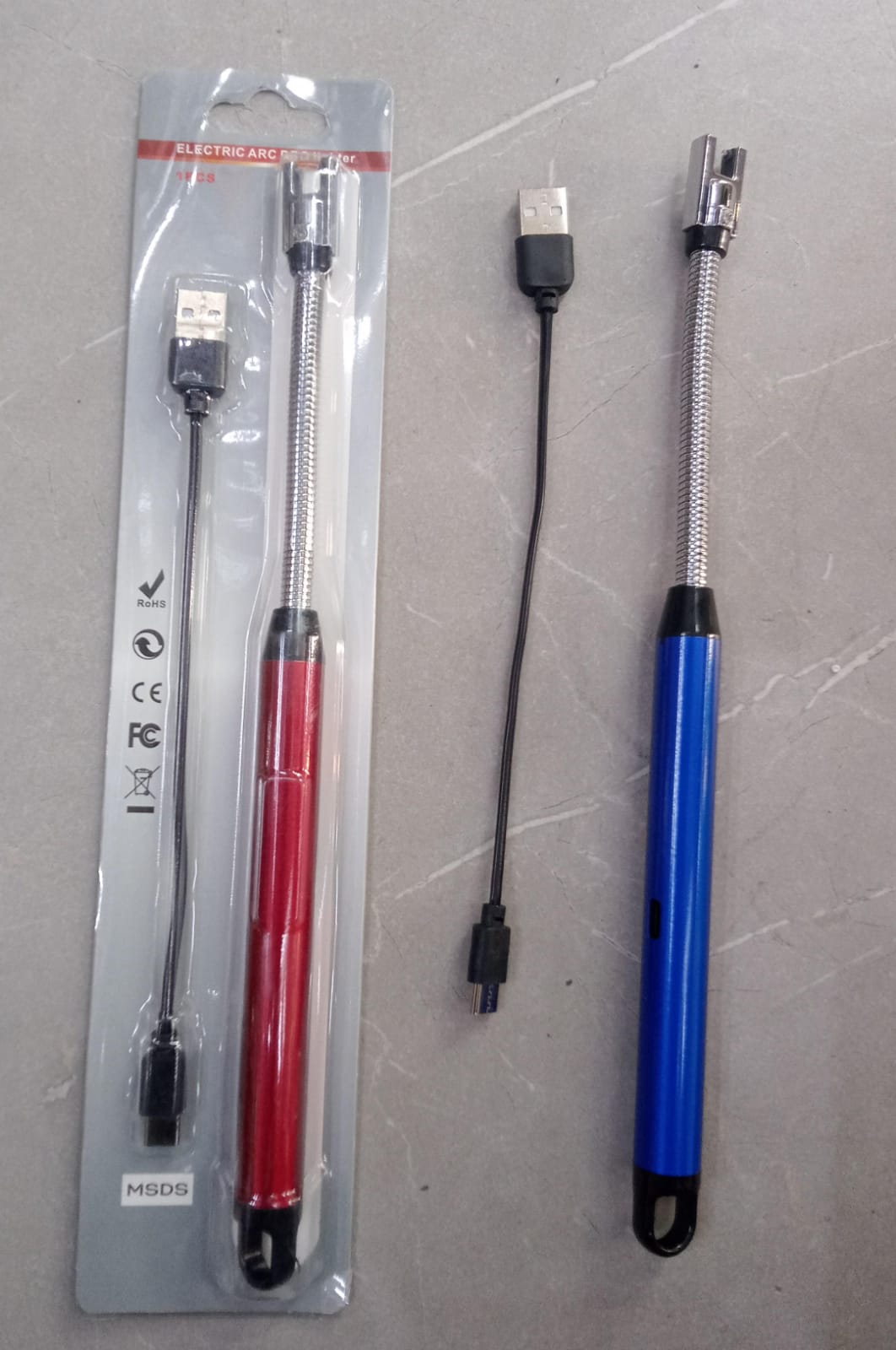 Chargeable Gas Lighter with Type-C Cable, USB Rechargeable Electronic Flameless Lighter for Home, Kitchen, Camping, BBQ, Windproof and Safety Design